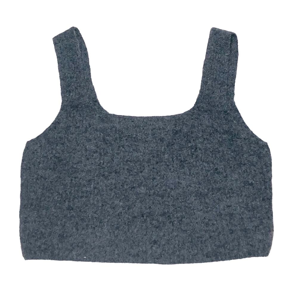 Everlane The Cozy-Stretch Tank Crop Yak Wool Blend Dark Gray Small NWT